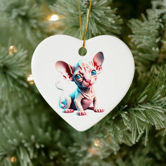 Gepersonaliseerde Sphynx Kitten Keramisch Ornament (Boom)