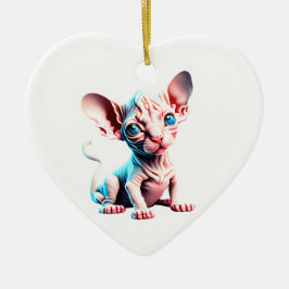 Gepersonaliseerde Sphynx Kitten Keramisch Ornament