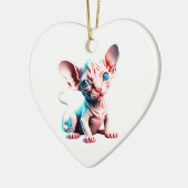 Gepersonaliseerde Sphynx Kitten Keramisch Ornament (Links)