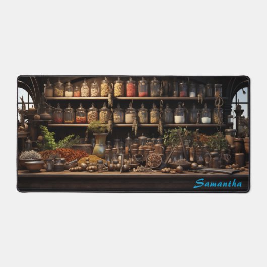 Gepersonaliseerde Spice Shop Counter Desk Mat (Voorkant)