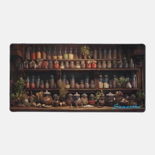 Gepersonaliseerde Spice Shop Counter Desk Mat (Voorkant)