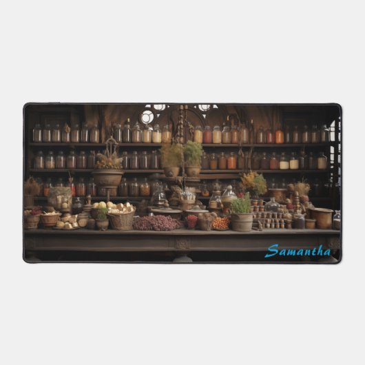 Gepersonaliseerde Spice Shop Counter Desk Mat (Voorkant)