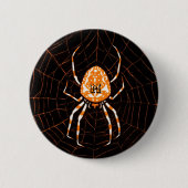 Gepersonaliseerde  Spider Black en Oranje Ronde Button 5,7 Cm (Voorkant)