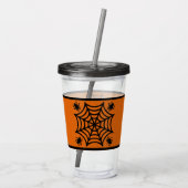 Gepersonaliseerde Spiderweb Halloween Acryl Drinkbeker (Achterkant)