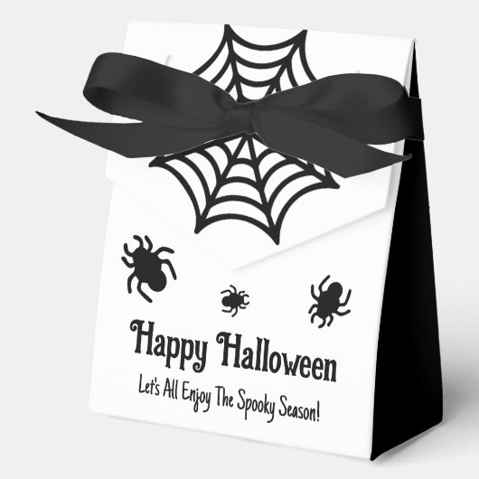 Gepersonaliseerde Spiderweb Halloween Bedankdoosjes (Voorkant)