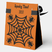 Gepersonaliseerde Spiderweb Halloween Bedankdoosjes (Achterkant)