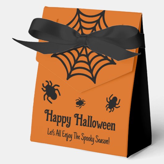 Gepersonaliseerde Spiderweb Halloween Bedankdoosjes (Voorkant)