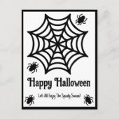 Gepersonaliseerde Spiderweb Halloween Feestdagenkaart (Voorkant)
