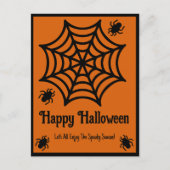Gepersonaliseerde Spiderweb Halloween Feestdagenkaart (Voorkant)