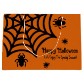 Gepersonaliseerde Spiderweb Halloween Groot Cadeauzakje (Voorkant)