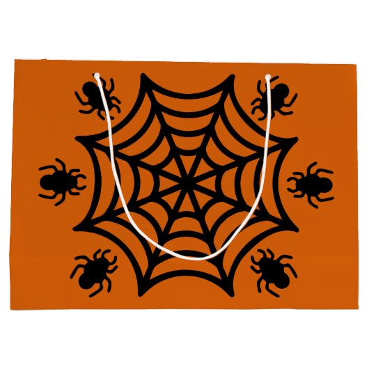 Gepersonaliseerde Spiderweb Halloween Groot Cadeauzakje (Achterkant)