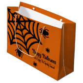 Gepersonaliseerde Spiderweb Halloween Groot Cadeauzakje (Voorkant Gekanteld)