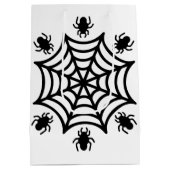 Gepersonaliseerde Spiderweb Halloween Medium Cadeauzakje (Achterkant)