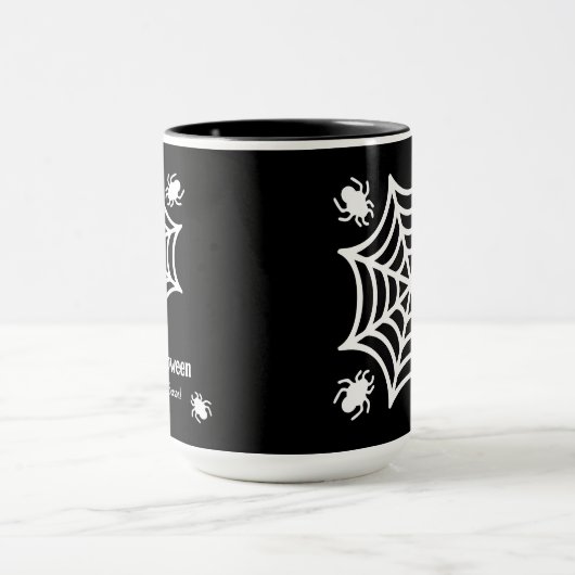 Gepersonaliseerde Spiderweb Halloween Mok (Midden)