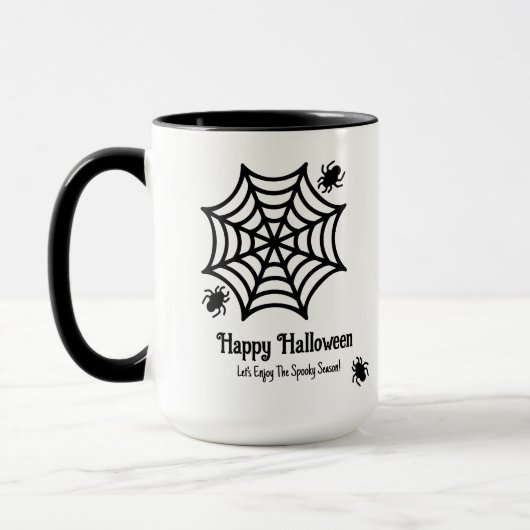 Gepersonaliseerde Spiderweb Halloween Mok (Links)