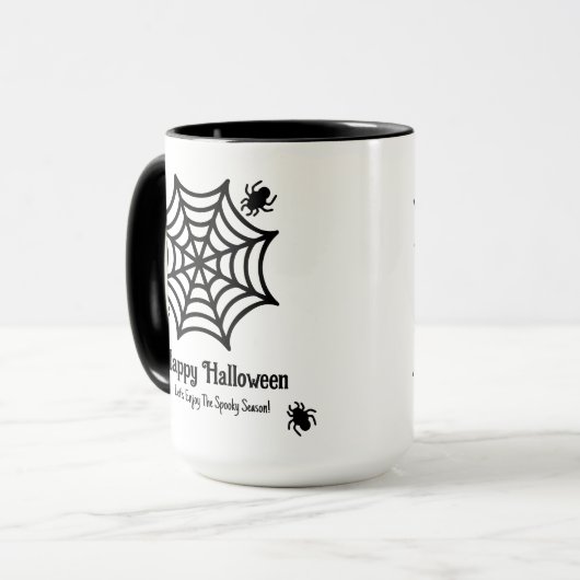 Gepersonaliseerde Spiderweb Halloween Mok (Voorkant links)