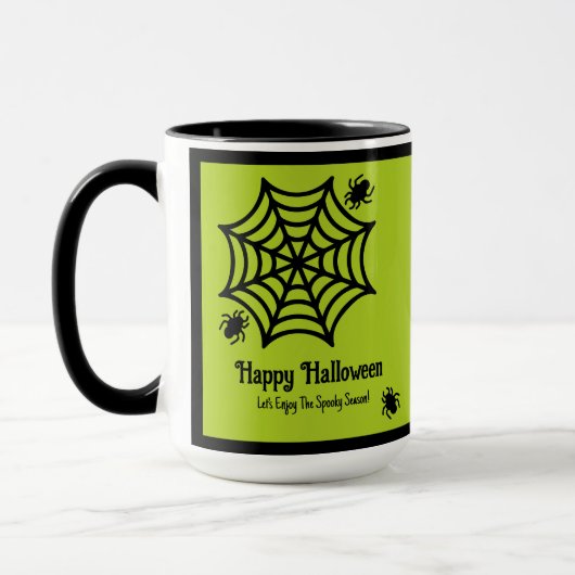 Gepersonaliseerde Spiderweb Halloween Mok (Links)