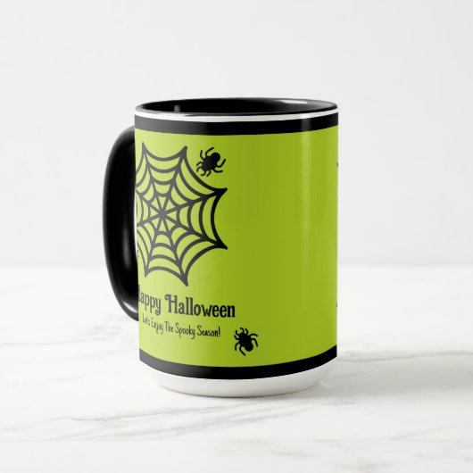 Gepersonaliseerde Spiderweb Halloween Mok (Voorkant links)