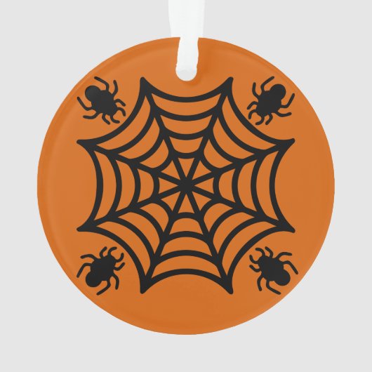 Gepersonaliseerde Spiderweb Halloween Ornament (achterkant)