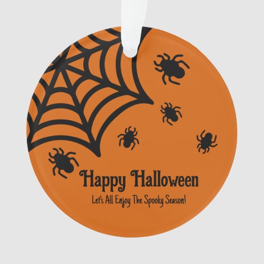 Gepersonaliseerde Spiderweb Halloween Ornament (voorkant)