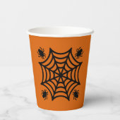 Gepersonaliseerde Spiderweb Halloween Papieren Bekers (Achterkant)
