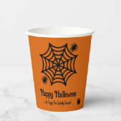 Gepersonaliseerde Spiderweb Halloween Papieren Bekers (Voorkant)
