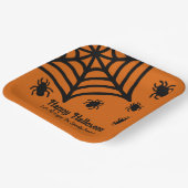 Gepersonaliseerde Spiderweb Halloween Papieren Bordje (Gebogen)