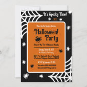 Gepersonaliseerde Spiderweb Halloween Party Kaart (Voorkant)