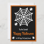 Gepersonaliseerde Spiderweb Halloween Party Kaart (Achterkant)