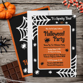 Gepersonaliseerde Spiderweb Halloween Party Kaart