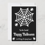 Gepersonaliseerde Spiderweb Halloween Party Kaart (Achterkant)