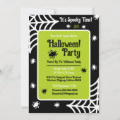 Gepersonaliseerde Spiderweb Halloween Party Kaart (Voorkant)