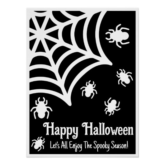 Gepersonaliseerde Spiderweb Halloween Perfect Poster (Voorkant)