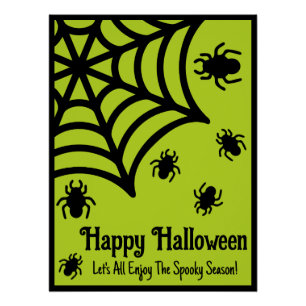 Gepersonaliseerde Spiderweb Halloween Perfect Poster