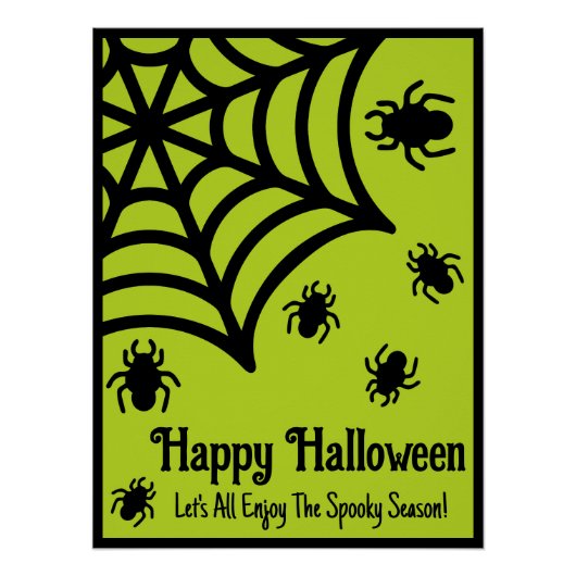 Gepersonaliseerde Spiderweb Halloween Perfect Poster (Voorkant)