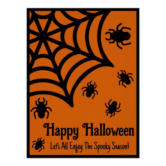 Gepersonaliseerde Spiderweb Halloween Perfect Poster (Voorkant)