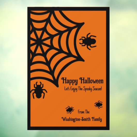 Gepersonaliseerde Spiderweb Halloween Raamsticker (Vel 3)