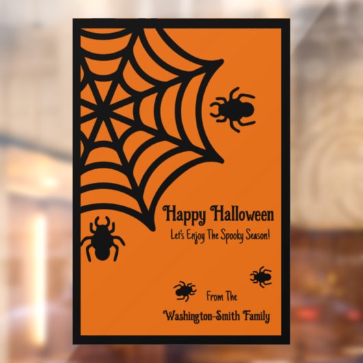 Gepersonaliseerde Spiderweb Halloween Raamsticker (Vel 2)