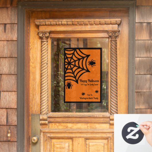 Gepersonaliseerde Spiderweb Halloween Raamsticker (Huis Deur)
