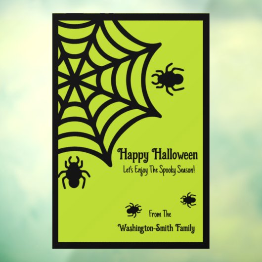 Gepersonaliseerde Spiderweb Halloween Raamsticker (Vel 3)