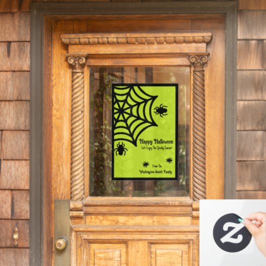 Gepersonaliseerde Spiderweb Halloween Raamsticker (Huis Deur)