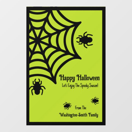 Gepersonaliseerde Spiderweb Halloween Raamsticker (Vel)