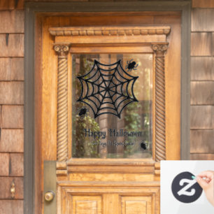 Gepersonaliseerde Spiderweb Halloween Raamsticker