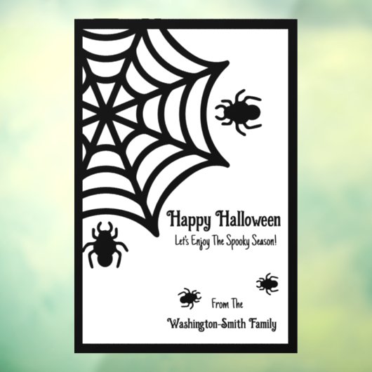 Gepersonaliseerde Spiderweb Halloween Raamsticker (Vel 3)