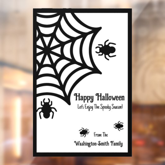 Gepersonaliseerde Spiderweb Halloween Raamsticker (Vel 2)