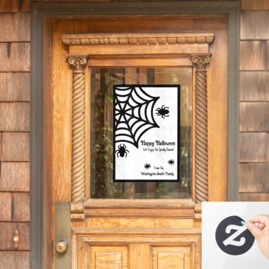Gepersonaliseerde Spiderweb Halloween Raamsticker (Huis Deur)