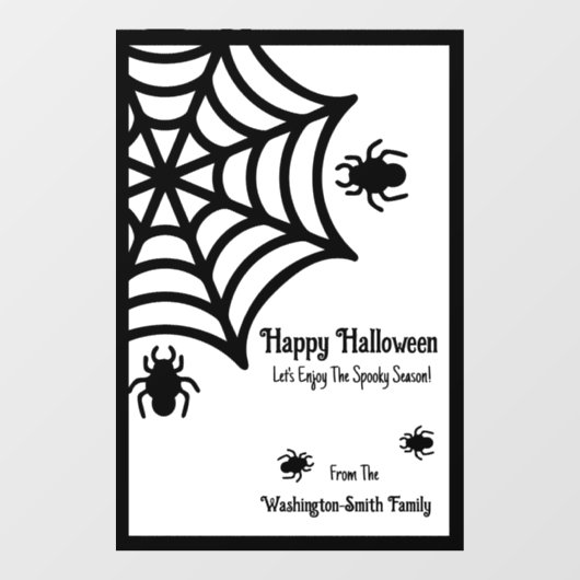 Gepersonaliseerde Spiderweb Halloween Raamsticker (Vel)