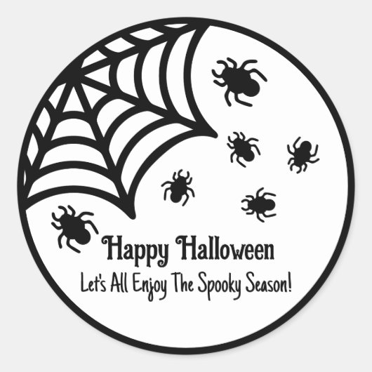Gepersonaliseerde Spiderweb Halloween Ronde Sticker (Voorkant)