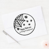 Gepersonaliseerde Spiderweb Halloween Ronde Sticker (Envelop)