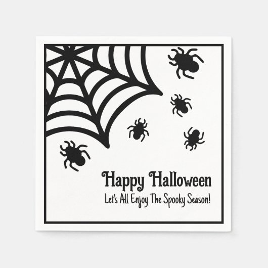 Gepersonaliseerde Spiderweb Halloween Servet (Voorkant)